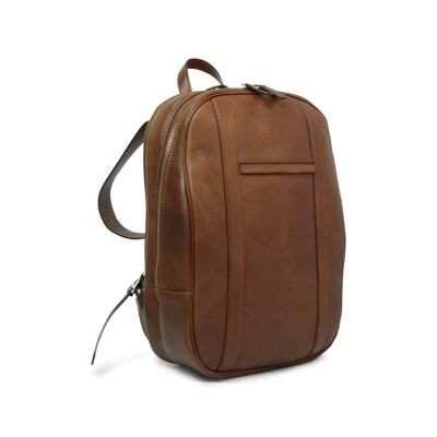 Full grain leather backpack - chestnut