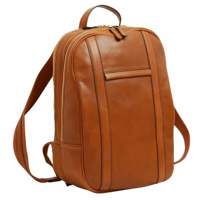 Mochila para portátil de piel de becerro suave - Dorado