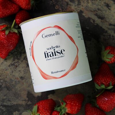 Handmade strawberry sorbet - 8 jars 400ml