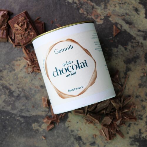 Glace artisanale  chocolat au lait  - 8 pots 400ml