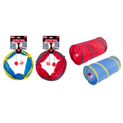 WufWuf & Smart Choice Cat Play Tunnel with Interactive Ball Toys, 2 Pack