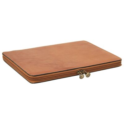 Leather document holder. Colonial Brown