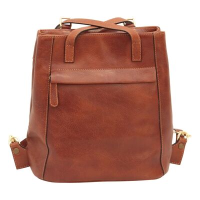 Leather backpack / shoulder bag 067393MA