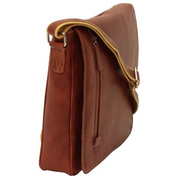 Sac messager en cuir. Brun colonial 5