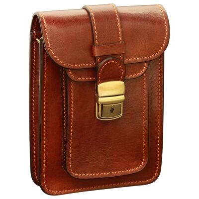 Pochette ceinture en cuir. marron