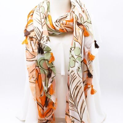 trendy scarf with pompoms
