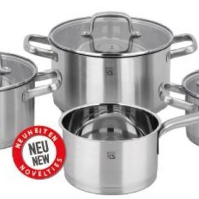 CS COOKING SYSTEMS, BECKUM pot set stainless steel 7pcs., suitable for induction