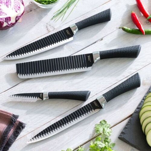 NAMIUTSU : Set de 4 Couteaux de Cuisine Black Shark