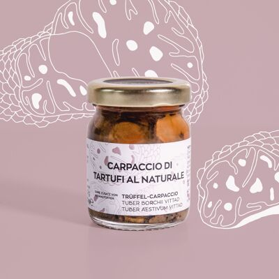 Carpaccio de truffe al naturale - truffe d'été & truffe blanche en tranches - 50 g