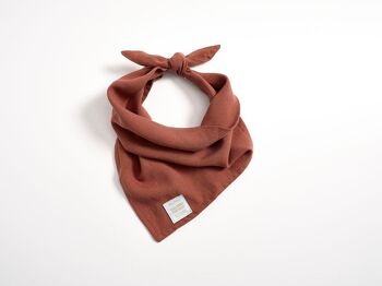 Bandana marron, tissu 100% lin 5