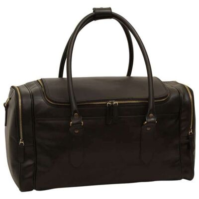 Leather travel bag. Black