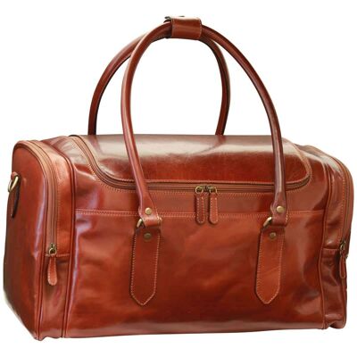 Arno.   Leather travel bag. Brown