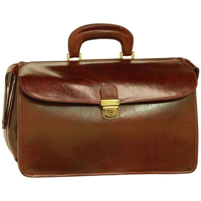 Leather doctor's bag. Brown