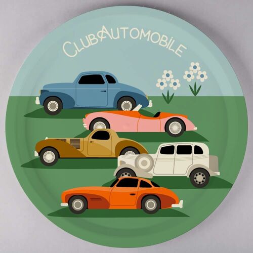 Plateau rond en Bois - CLUB AUTOMOBILE