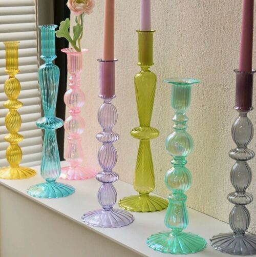 Nordic Decor Taper Glass Candle Holder | Wedding Decoration