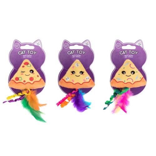 WufWuf & World of Pets Pizza-Shaped Catnip Cat Toys, 3 Pack