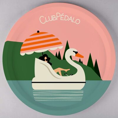 Plateau rond en Bois - CLUB PEDALO