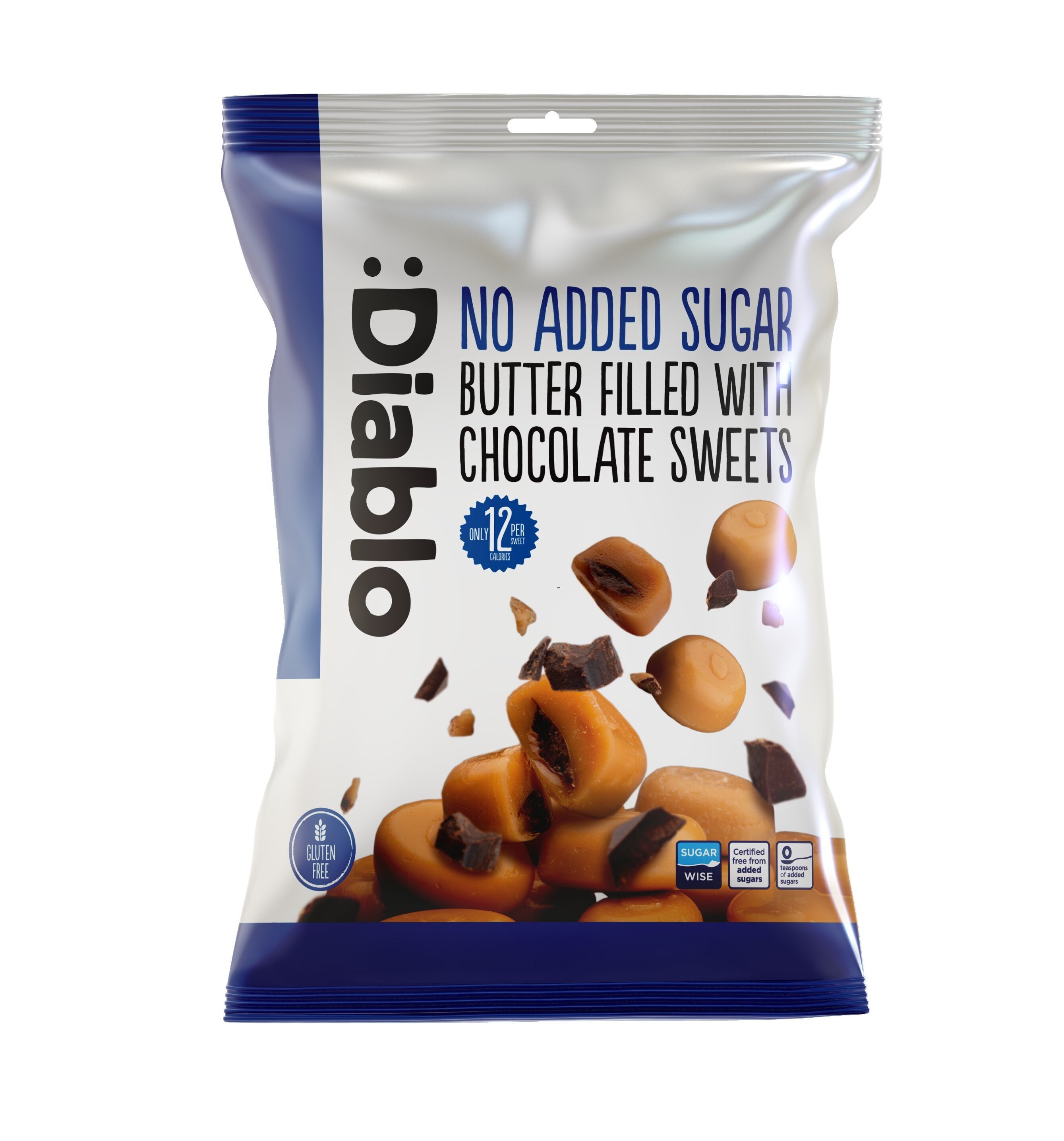 No Added Sugar Butter Sweets Filled with Chocolate 75g