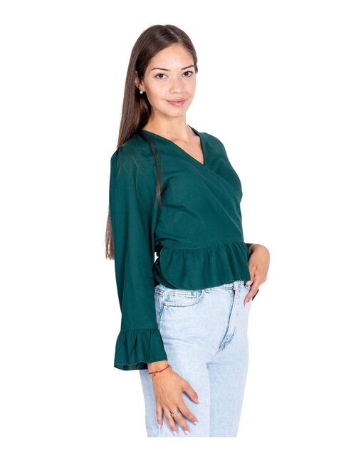 Blusa volados Verde