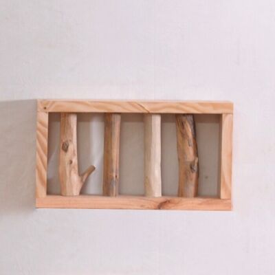 Decorative wall art with branches, wooden frame with decorative branches