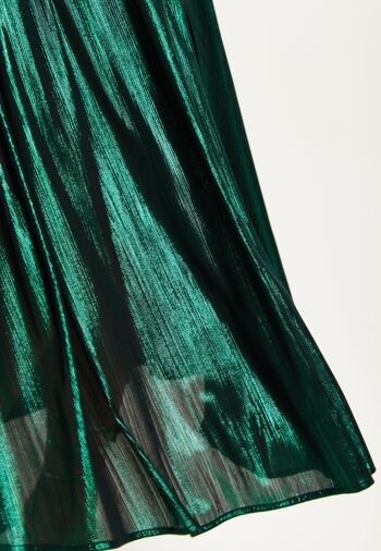 Liquorish - Robe longue sans bretelles en jersey imprimé feuille verte 7