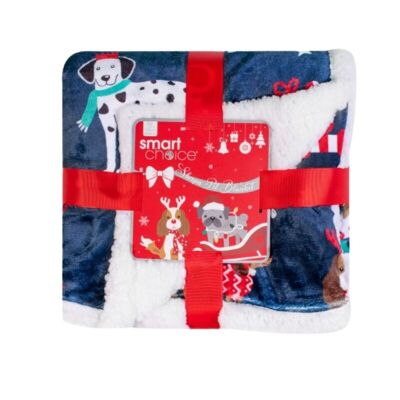 Coperta per animali Sherpa con stampa Smart Choice per cani - 120 cm x 100 cm