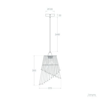 Lampe à suspension Ledkia en métal Kerani doré 2