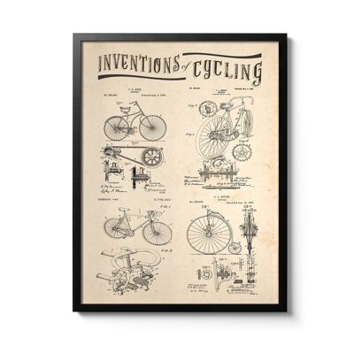 Poster delle invenzioni del ciclismo
