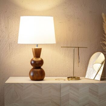 Ledkia Vinda ILUZZIA Lampe de table en bois naturel 4