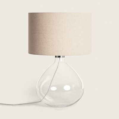 Ledkia Transparent Marseille Fabric and Glass Table Lamp