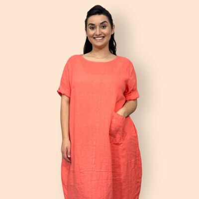 Eco-Friendly Sustainable Pure Linen Balloon Shaped Midaxi Dress