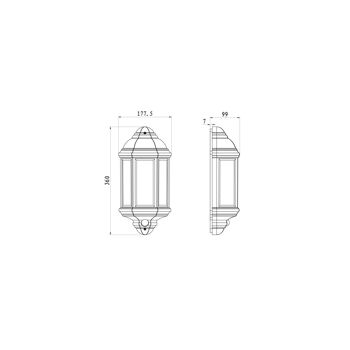 Applique d'extérieur Ledkia PC avec capteur PIR Newquay Noir 2