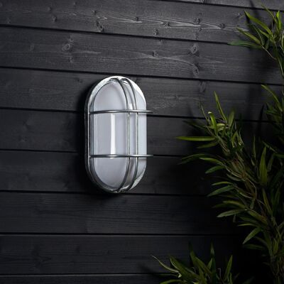 Ledkia Plafón Oval para Exterior 260x146 mm Hublot Fjord Acero Galvanizado Acero