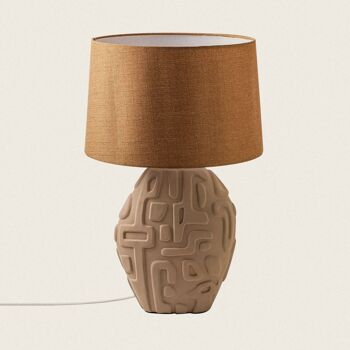 Lampe de table Ledkia Surab en céramique beige 1