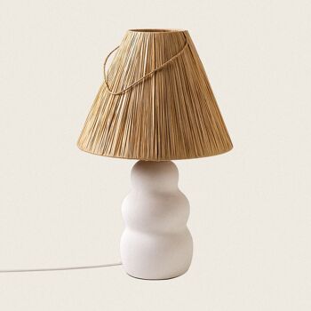 Ledkia Lampe de Table en Céramique Ulan Blanc 1