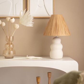 Ledkia Lampe de Table en Céramique Ulan Blanc 4