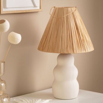 Ledkia Lampe de Table en Céramique Ulan Blanc 5