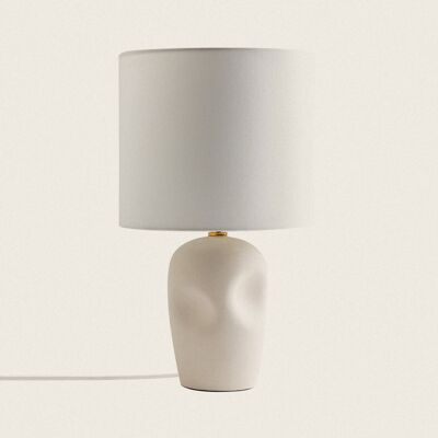 Lampe de table en céramique blanche Ledkia Barta