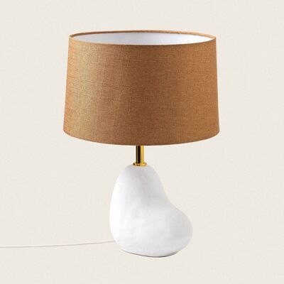 Lampe de table Ledkia Bulga en céramique blanche