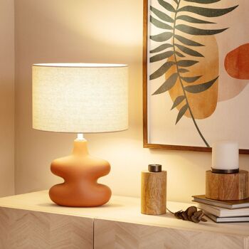 Lampe de table en céramique Ledkia Serly en terre cuite 3