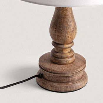 Lampe de table en bois Ledkia Chess ILUZZIA Naturel 4