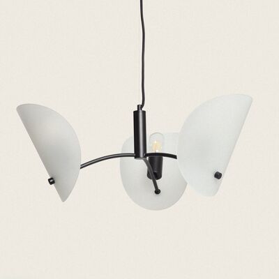 Ledkia Metal and Glass Pendant Lamp Genaro White