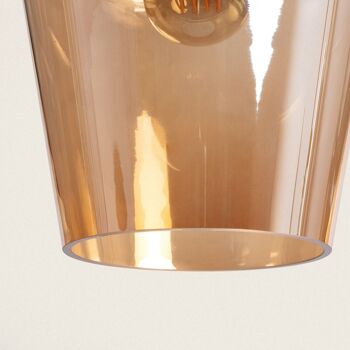 Lampe à suspension Ledkia en cristal Vitellium ambre 4