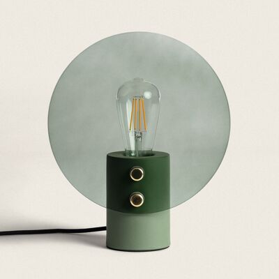 Ledkia Metal and Glass Table Lamp Katia Green