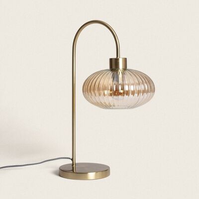 Ledkia Basile Amber Metal and Glass Table Lamp