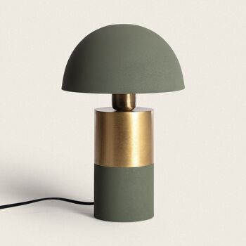 Lampe de table Ledkia Lis en métal vert olive 1