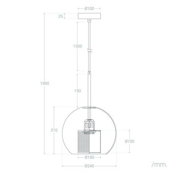 Ledkia Suspension Julieta en Métal et Verre Doré 2