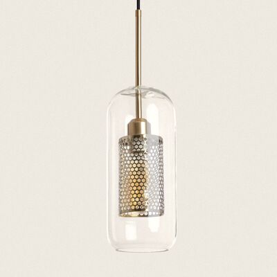 Ledkia Metal and Glass Pendant Lamp Julieta Lungo Golden