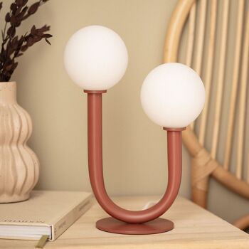 Lampe de Table Ledkia Métal et Verre Zeina Terre Cuite 5