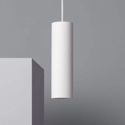 Lampe à suspension Ledkia Slim en plâtre blanc